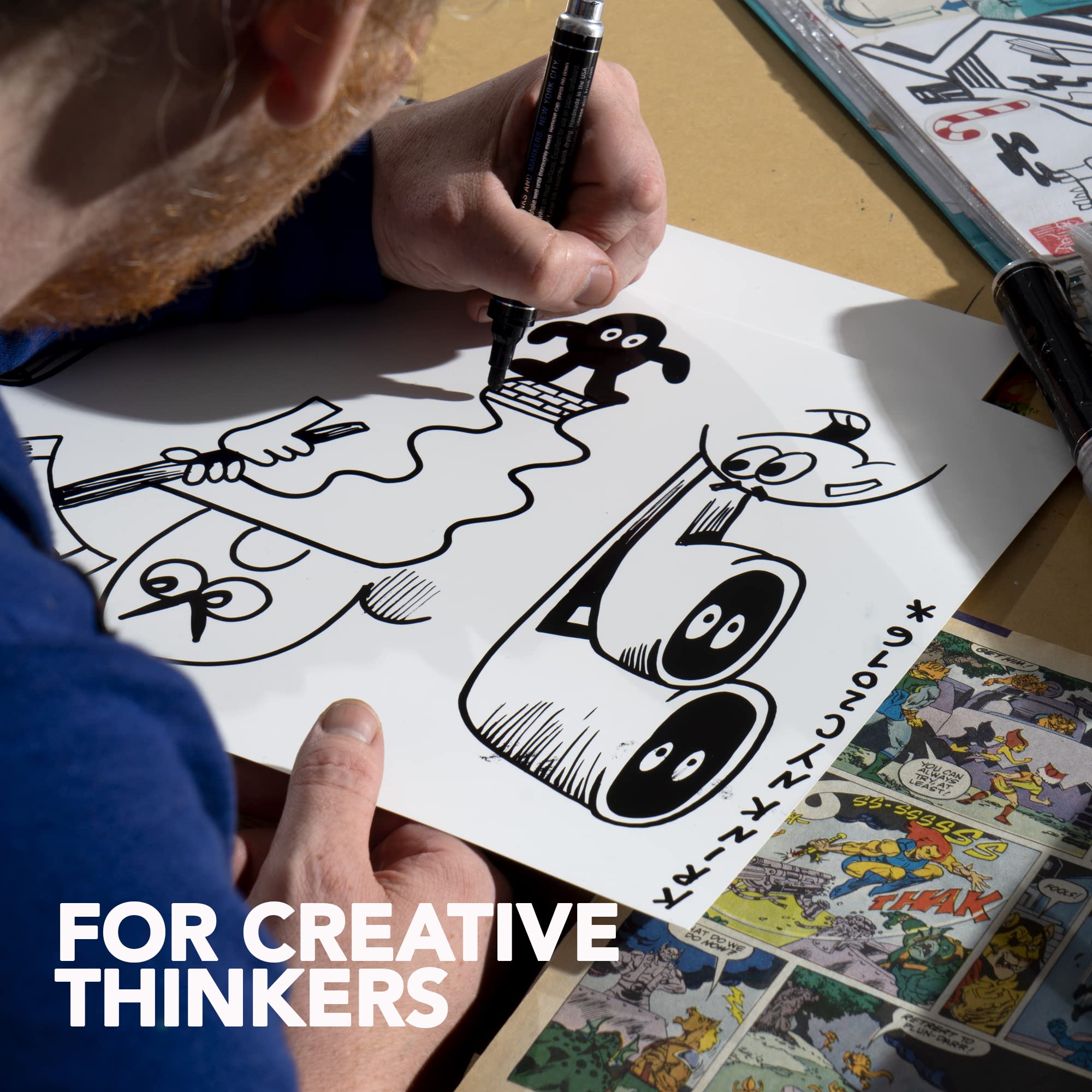 Krink K-70 Black Permanent Marker - Double-Sided Tip - Handcrafted in USA - Ideal for Art, Graffiti, Signage & Industrial Marking