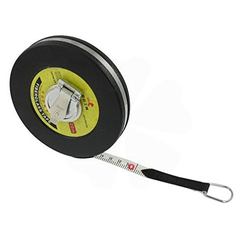 20M x 13mm Retractable Fiberglass Tape Measure - Metric & Imperial Scale, Durable Black Ruler by Fuxell for Construction, DIY Projects, and Home Improvement