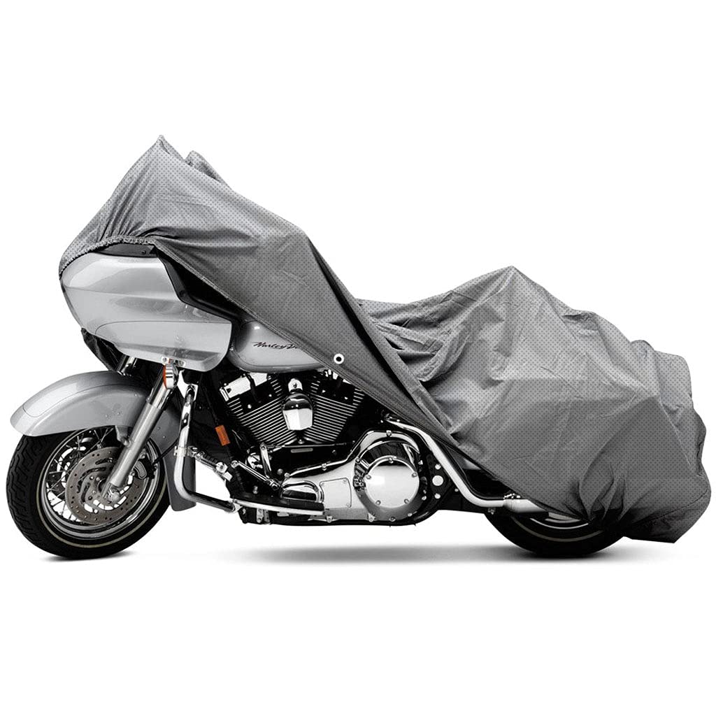 Heavy Duty 4-Layer Motorcycle Cover for Harley Davidson Dyna Glide & Wide Glide FXDWG - Waterproof, UV Resistant Bike Storage Protection for Outdoor & Indoor Use