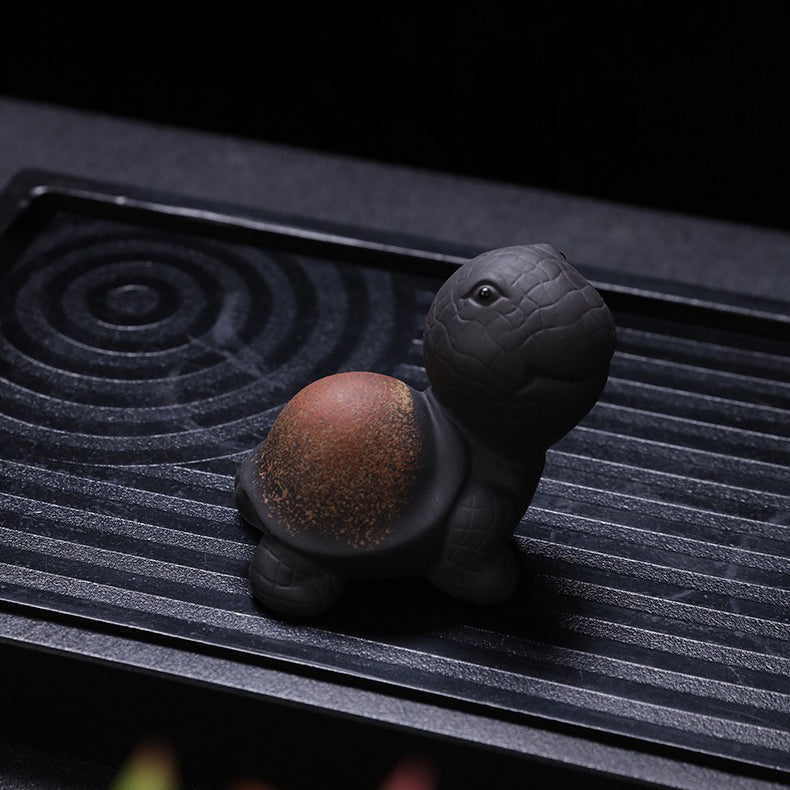 Handmade Yixing Clay Tortoise Tea Pet - Traditional Chinese Tea Ceremony Companion for Good Luck & Fortune - Perfect for Tea Lovers & Collectors