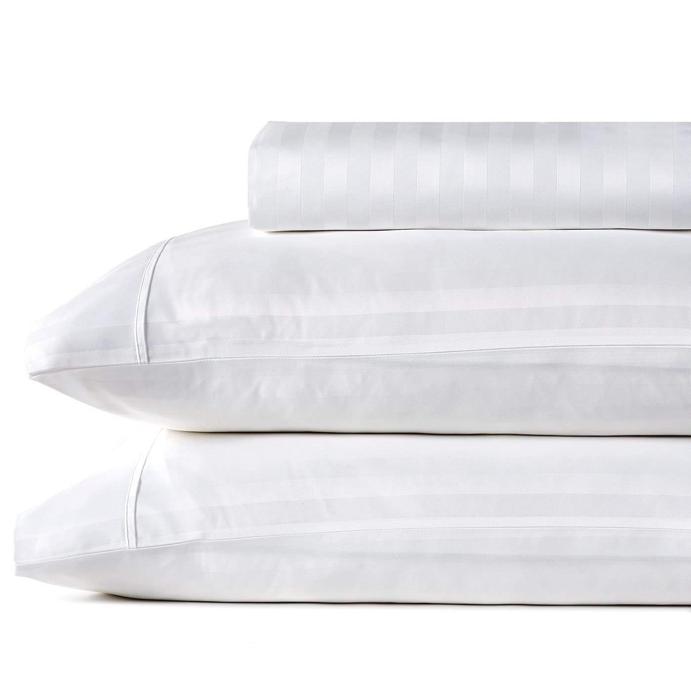 400 Thread Count 100% Cotton Sheet Set - 4-Piece Twin Size Luxury Bed Sheets with Sateen Weave, Soft & Breathable Long-Staple Combed Cotton, Fits 16