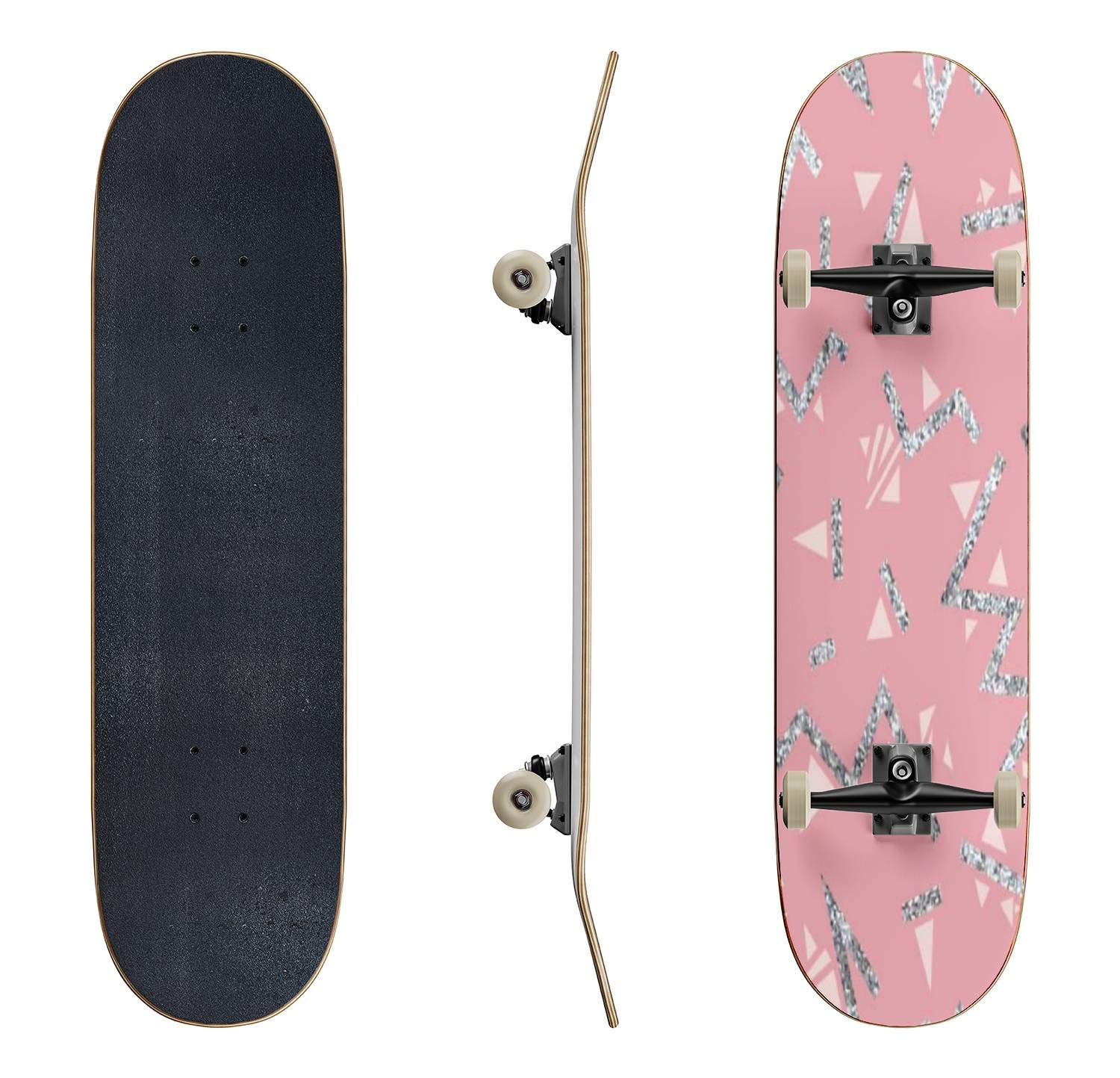 EFTOWEL Skateboards - Classic Concave Longboard with Seamless Festive Glitter Design for Beginners & Professionals | Perfect for Extreme Sports, Teen Gifts & Urban Commuting