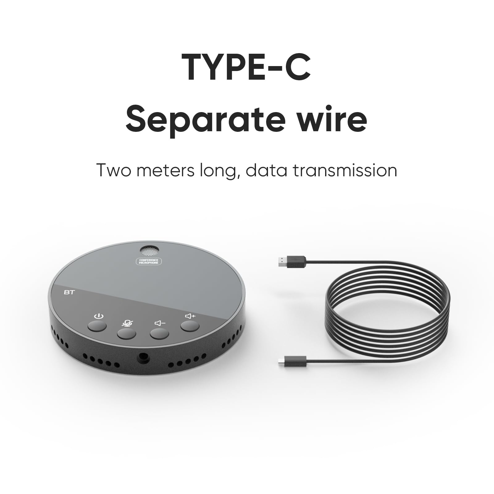 YIWENG USB Conference Speakerphone with Bluetooth - 360° Omnidirectional Condenser Mic for PC & Computer - Plug & Play with Mute/Volume Control - Ideal for Online Meetings, Webinars & Remote Work