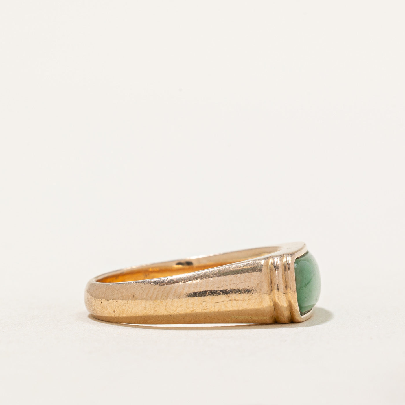 East West Cabochon Jade Ring - 1.80ct Genuine Jade Stone - Size 7.25 - Elegant Dainty Jewelry for Women - Perfect for Everyday Wear, Special Occasions & Gift Giving
