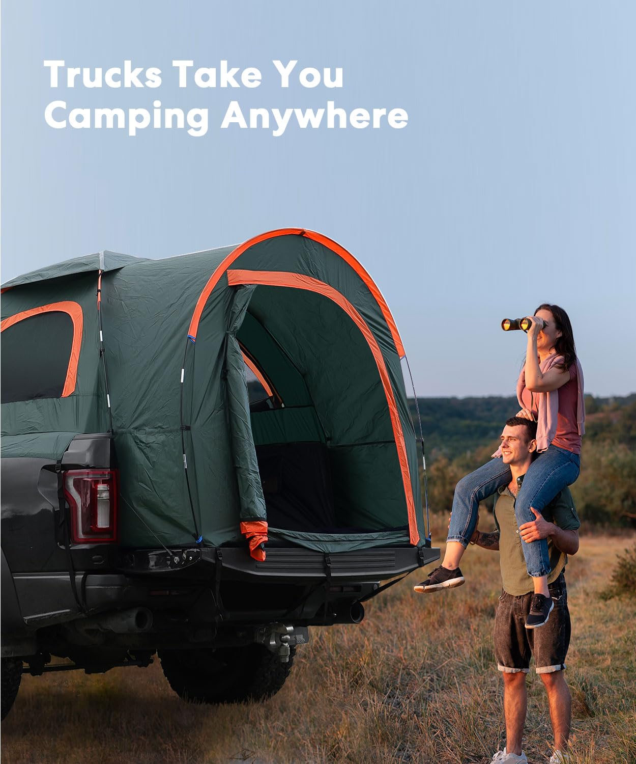 **LIBERRWAY 5.5-6 FT Truck Bed Tent - Waterproof PU2000mm Double Layer, 2-Person Pickup Truck Tent with Windows for Camping, Outdoor Travel & Road Trips - Green**    *(Perfect for Camping Adventures, Overlanding, Tailgating & Outdoor Getaways!)*