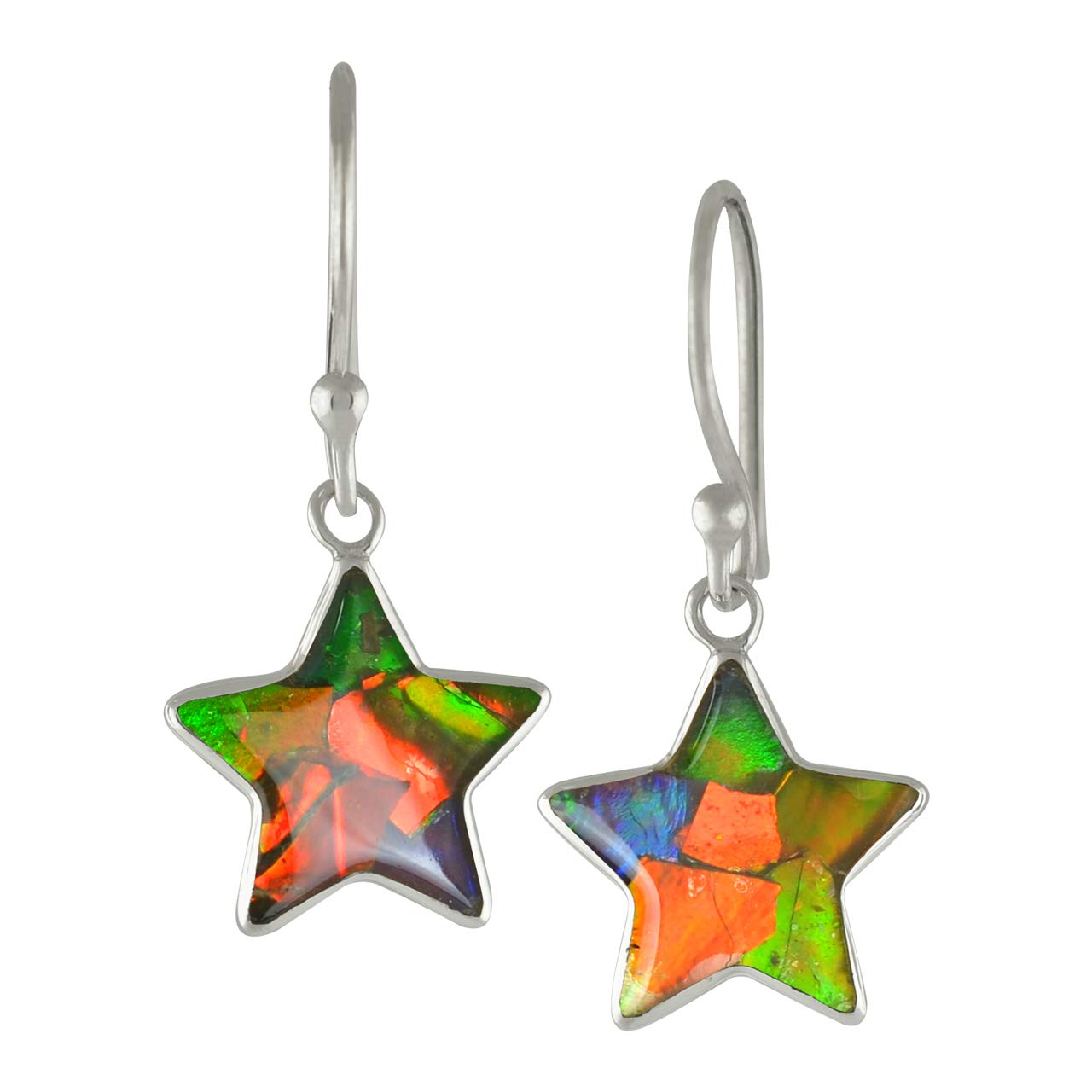 Starborn Ammolite Earrings for Women - Natural Gemstone Dangle Earrings - Elegant Jewelry Gift for Her - Perfect for Parties, Weddings & Special Occasions