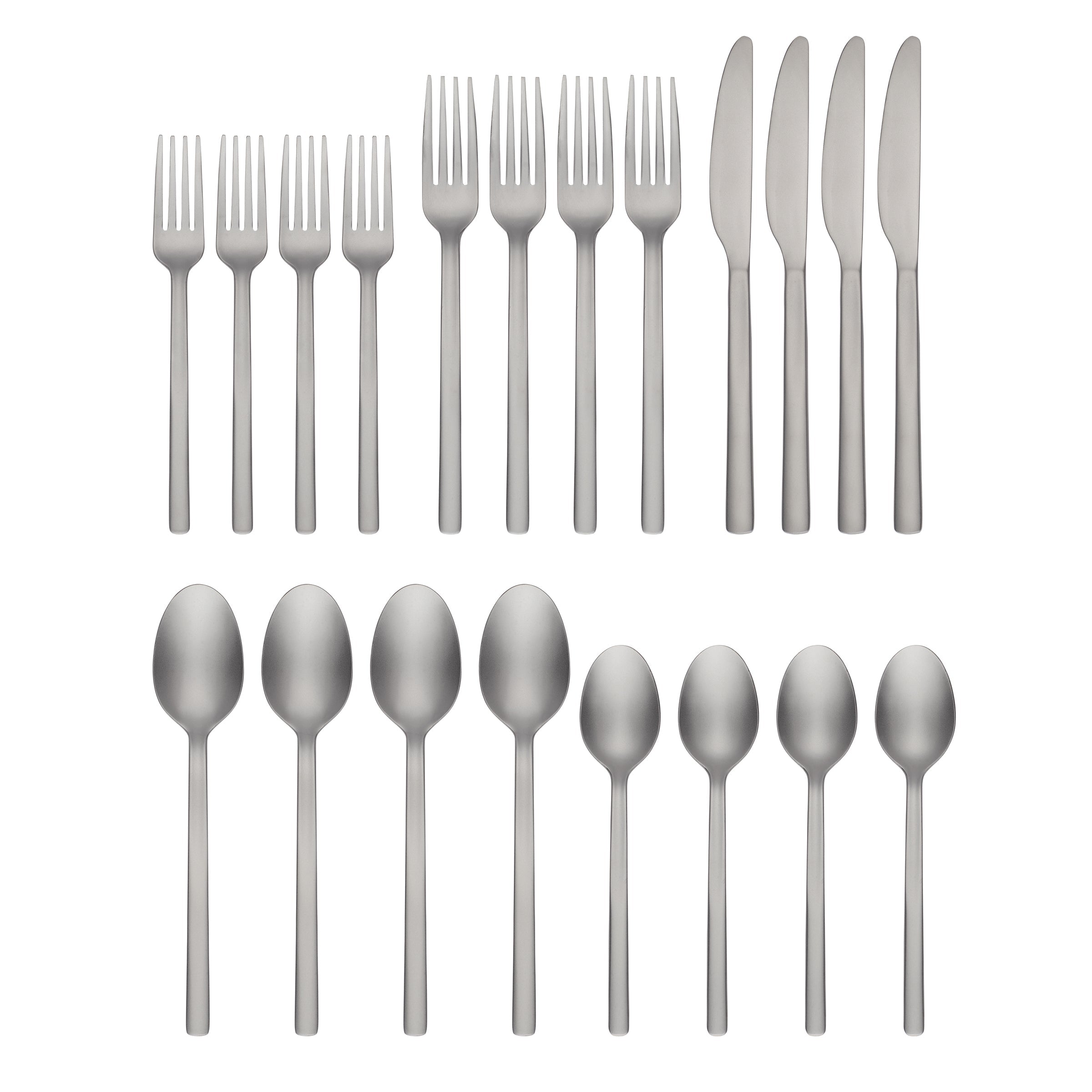 20-Piece Flatware Set - Stainless Steel Silverware for Everyday Dining, Parties & Gifts | Scout Sand Collection | Durable & Elegant Cutlery Set for Home, Restaurant & Wedding Use