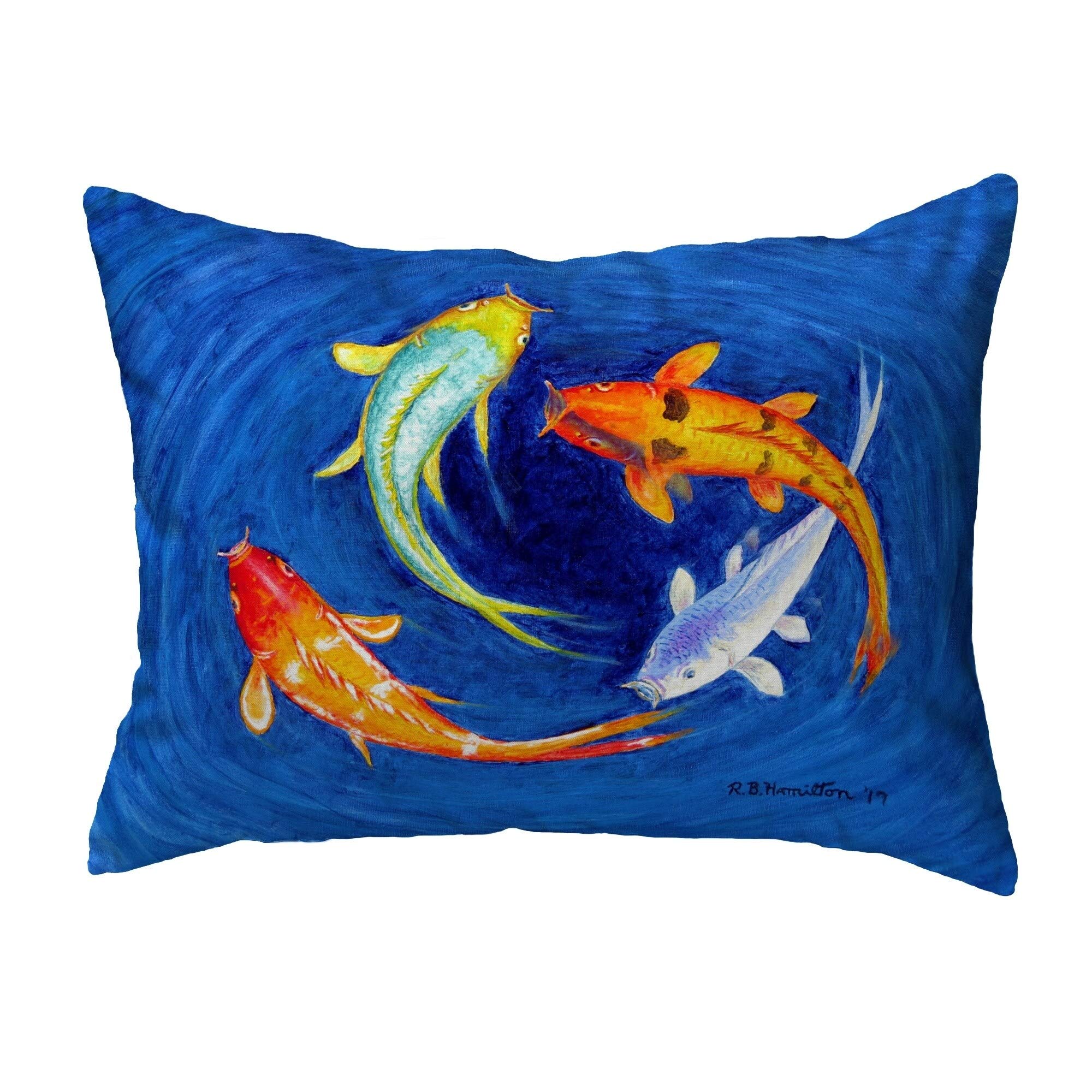 Betsy Drake KS857 Decorative Throw Pillow 11x14 Inches - Soft Multi-Color Cushion for Sofa, Bed, Living Room & Home Decor