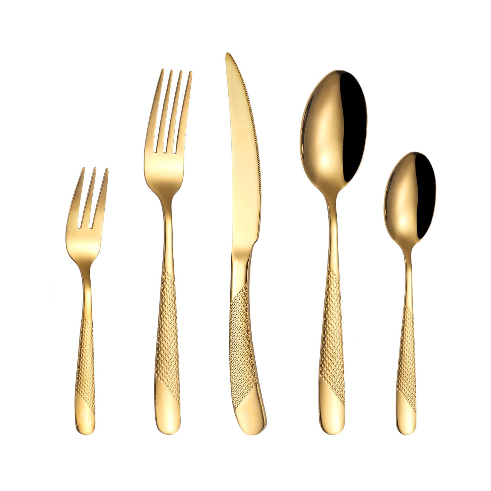 30-Piece Stainless Steel Flatware Set - Gold Silverware Cutlery for 6 People, Dishwasher Safe Kitchen Utensils | Perfect for Dinner Parties, Restaurants & Everyday Dining