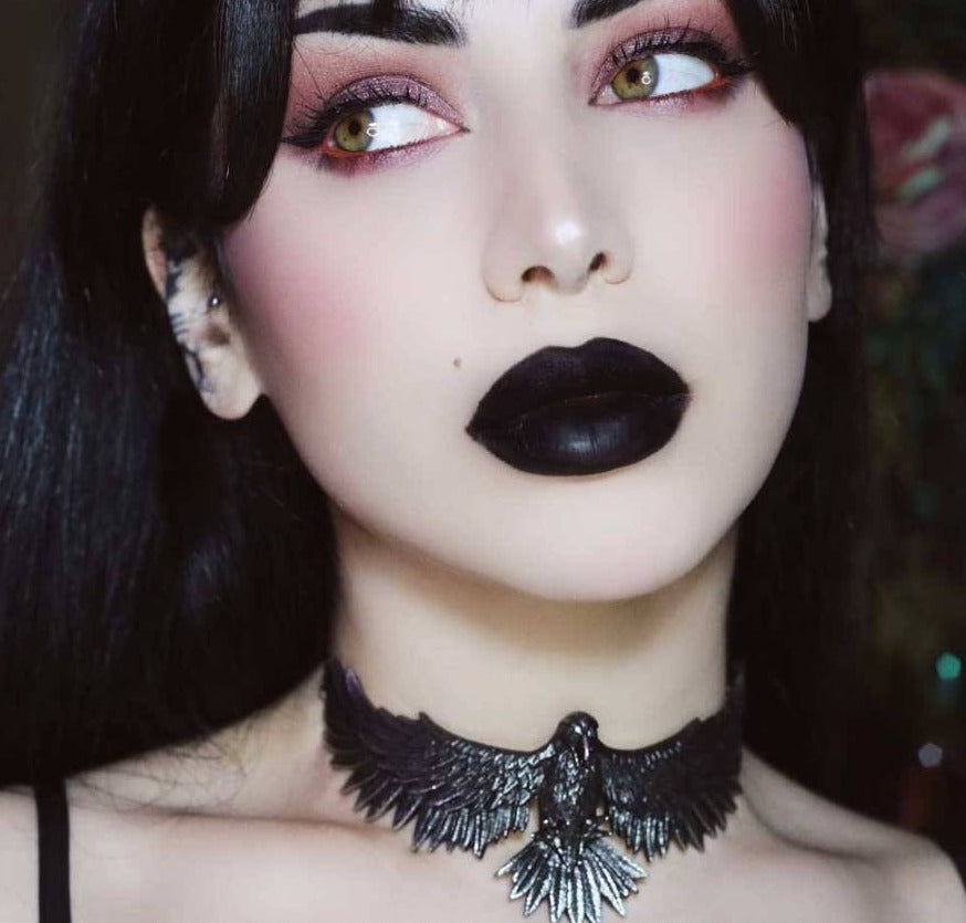 Black Raven Choker Necklace - Gothic Punk Jewelry for Women | Perfect for Halloween, Cosplay, and Dark Fashion Accessories