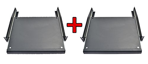Sysracks 2U Rack of 2 Adjustable Pull-Out Sliding Keyboard & Mouse Tray for Server Rack - Perfect for Data Centers, IT Rooms & Home Office Setups