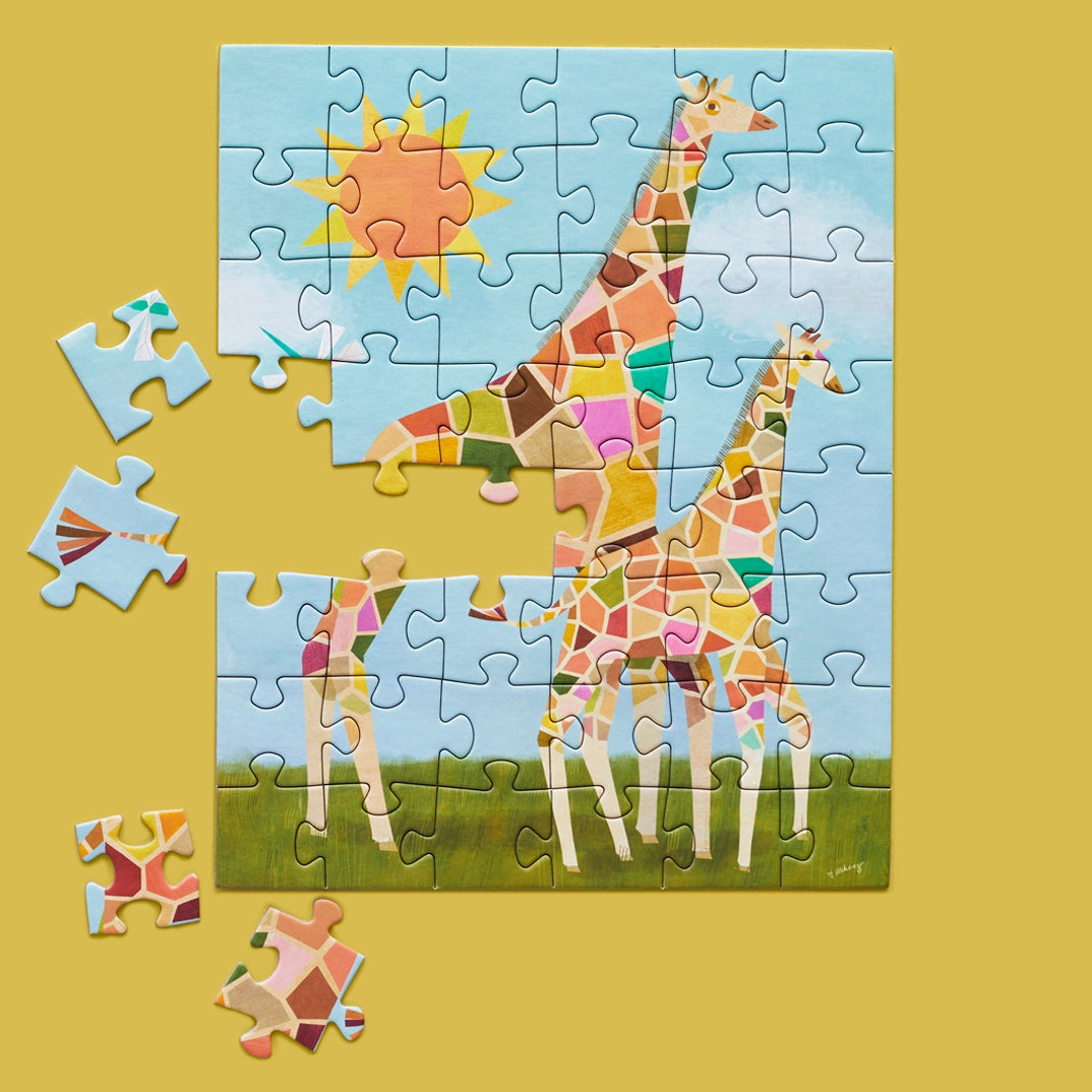 Sunshine Giraffes 48-Piece Kids Puzzle Snax - Fun Educational Animal Jigsaw Puzzle for Children Ages 3-5, Perfect for Birthday Gifts, Classroom Activities & Family Game Night
