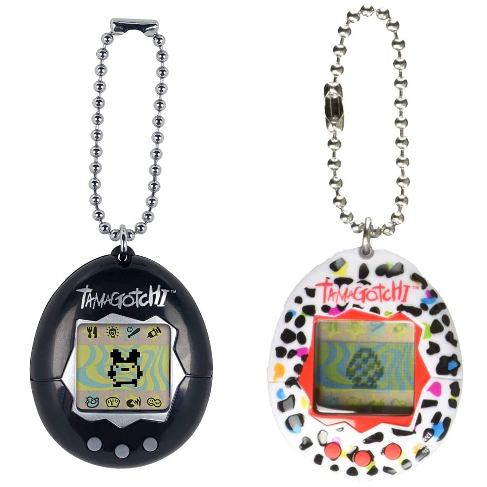 Original Tamagotchi Virtual Pet - Black & Leopard Print Electronic Game for Kids & Adults - Perfect for Travel, Gifts & Nostalgic Fun