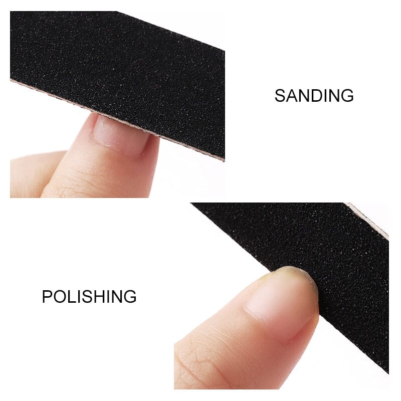 Premium Black Straight Nail File 180/180 Grit - Professional Manicure & Pedicure Tool for Home and Salon Use