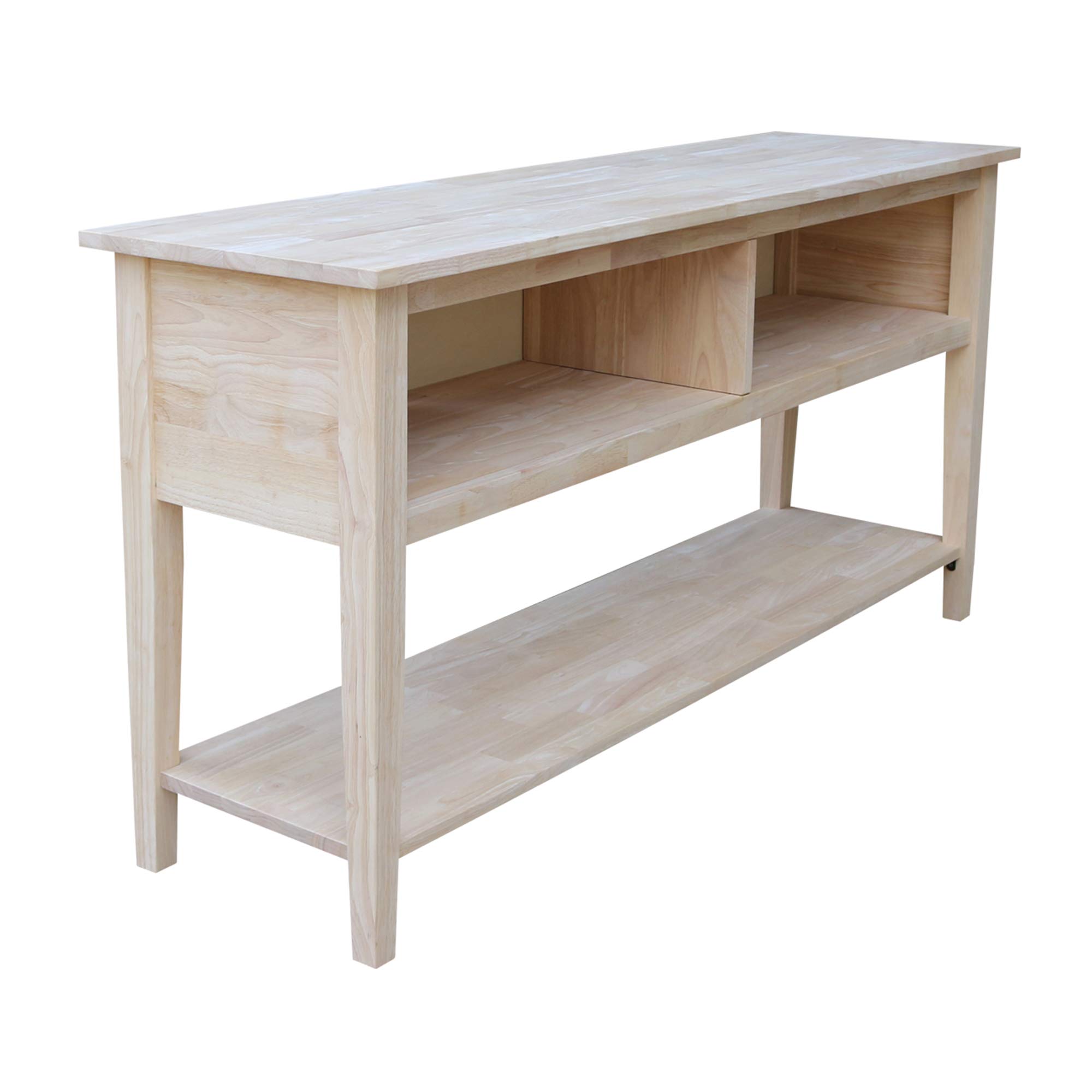 International Concepts 60-Inch Unfinished TV Stand - Entertainment Center for Living Room, Bedroom & Home Theater Setup