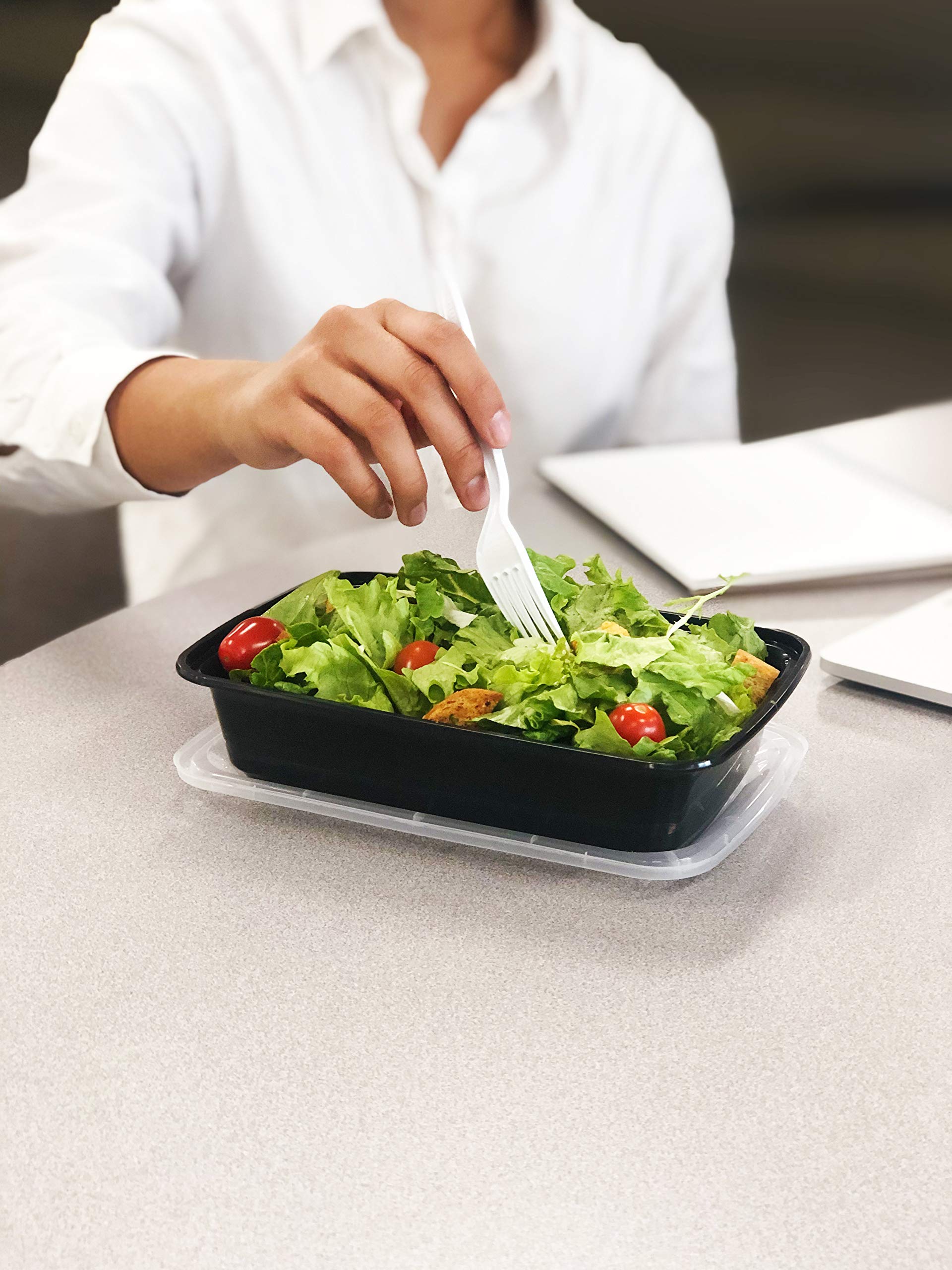 28 oz Meal Prep Containers with Lids - 50 Pack | Microwave Safe Disposable Food Storage Containers | BPA-Free Plastic | Perfect for Leftovers, Takeout, Lunch & Meal Planning | Ideal for Office, School, Picnics & Food Delivery Services