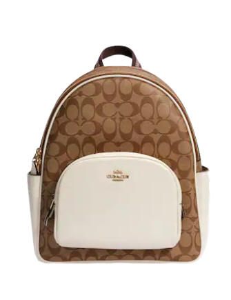 Coach Signature Canvas Court Backpack - Stylish & Durable Laptop Backpack for Women & Men, Perfect for Work, School & Travel