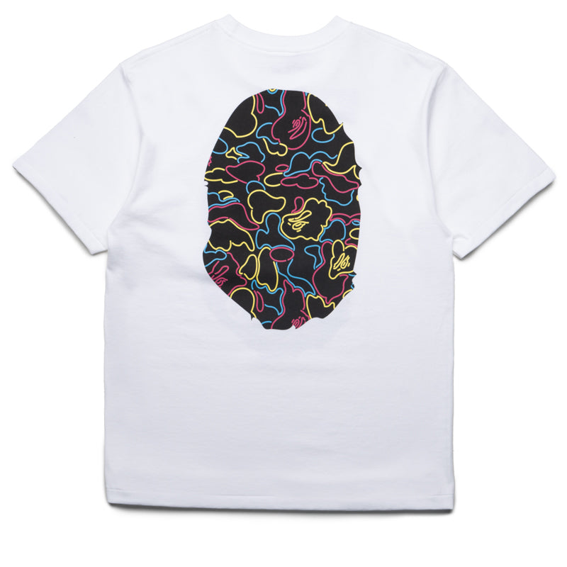 BAPE Neon Camo Big Ape Head T-Shirt for Men - White Streetwear Fashion Tee | Casual Wear & Hip Hop Style Outfits