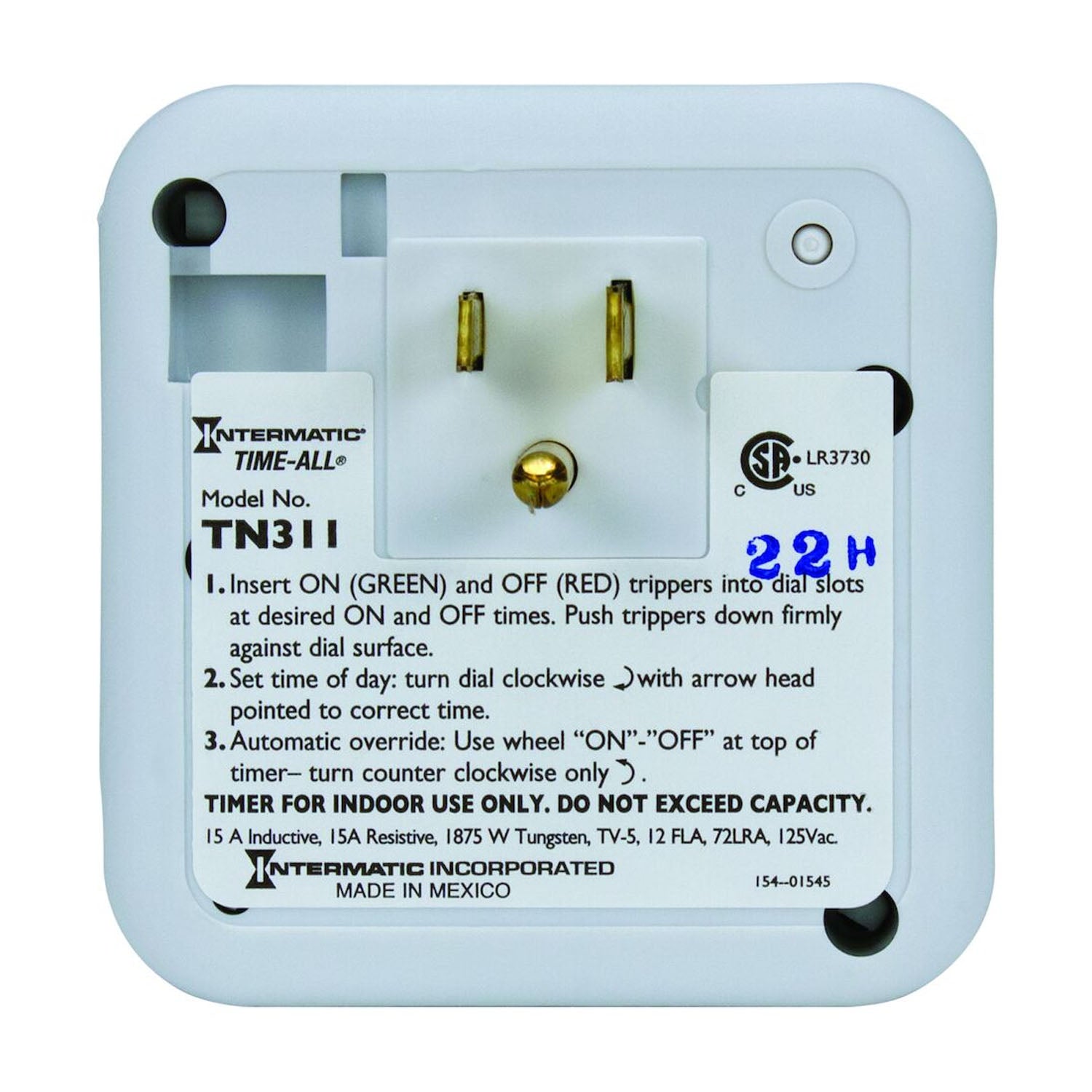 24 Hour Heavy Duty Indoor Mechanical Plug In Timer - Programmable Outlet Timer for Lights, Appliances & Holiday Decorations - Perfect for Home, Office & Energy Saving Use