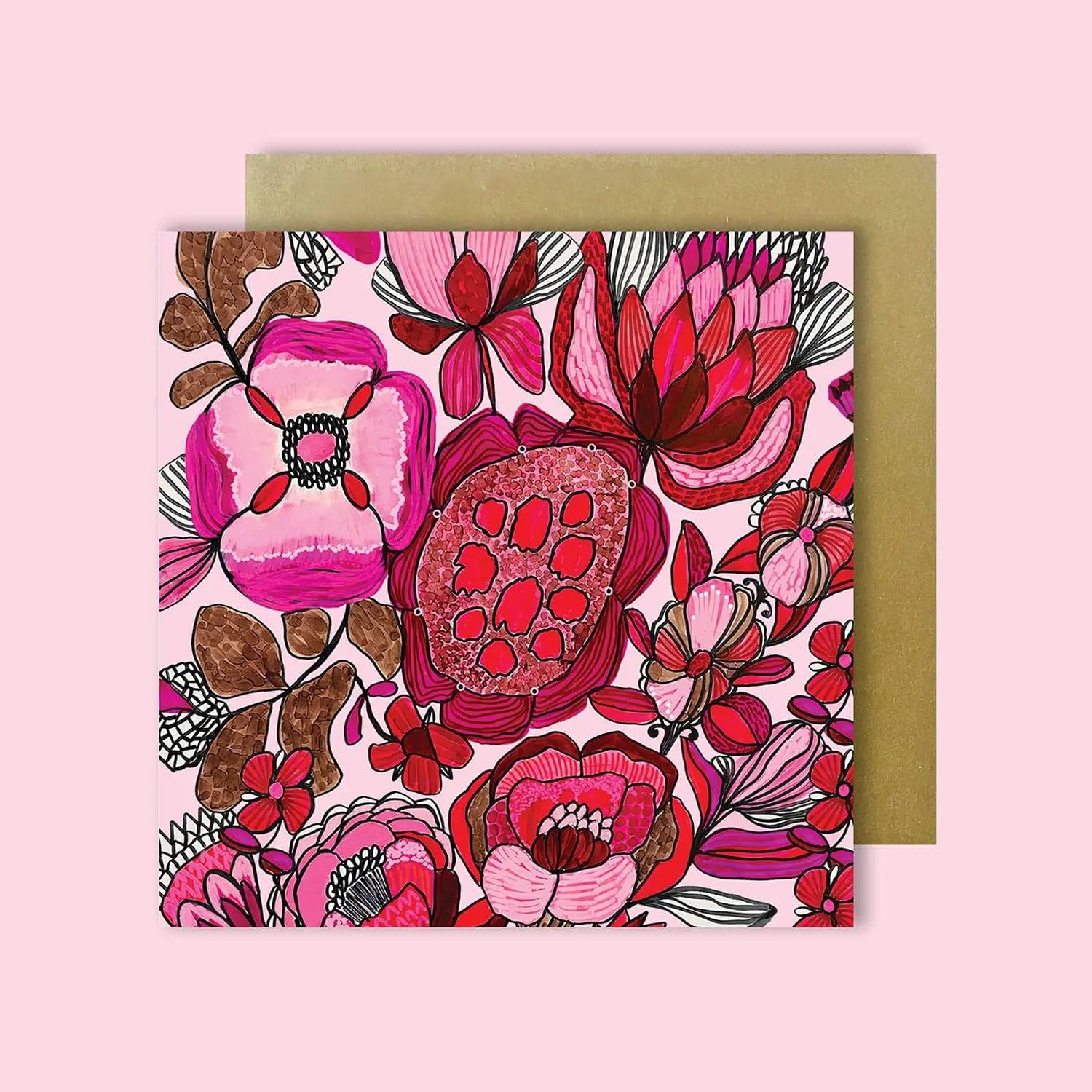 Rosa Botanica Set of 4 Australian Greeting Cards | Floral Botanical Design | Perfect for Birthdays, Thank You, and Special Occasions