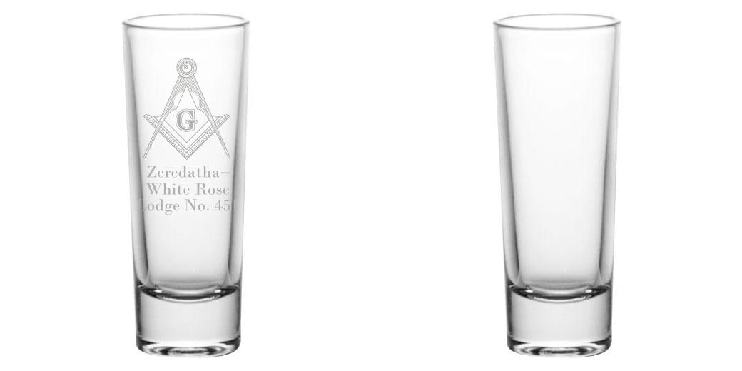 2oz Custom BarConic® Tall Shot Glasses - Clear Glass Party Cups for Whiskey, Tequila & Cocktails - Perfect for Bars, Weddings & Birthday Celebrations