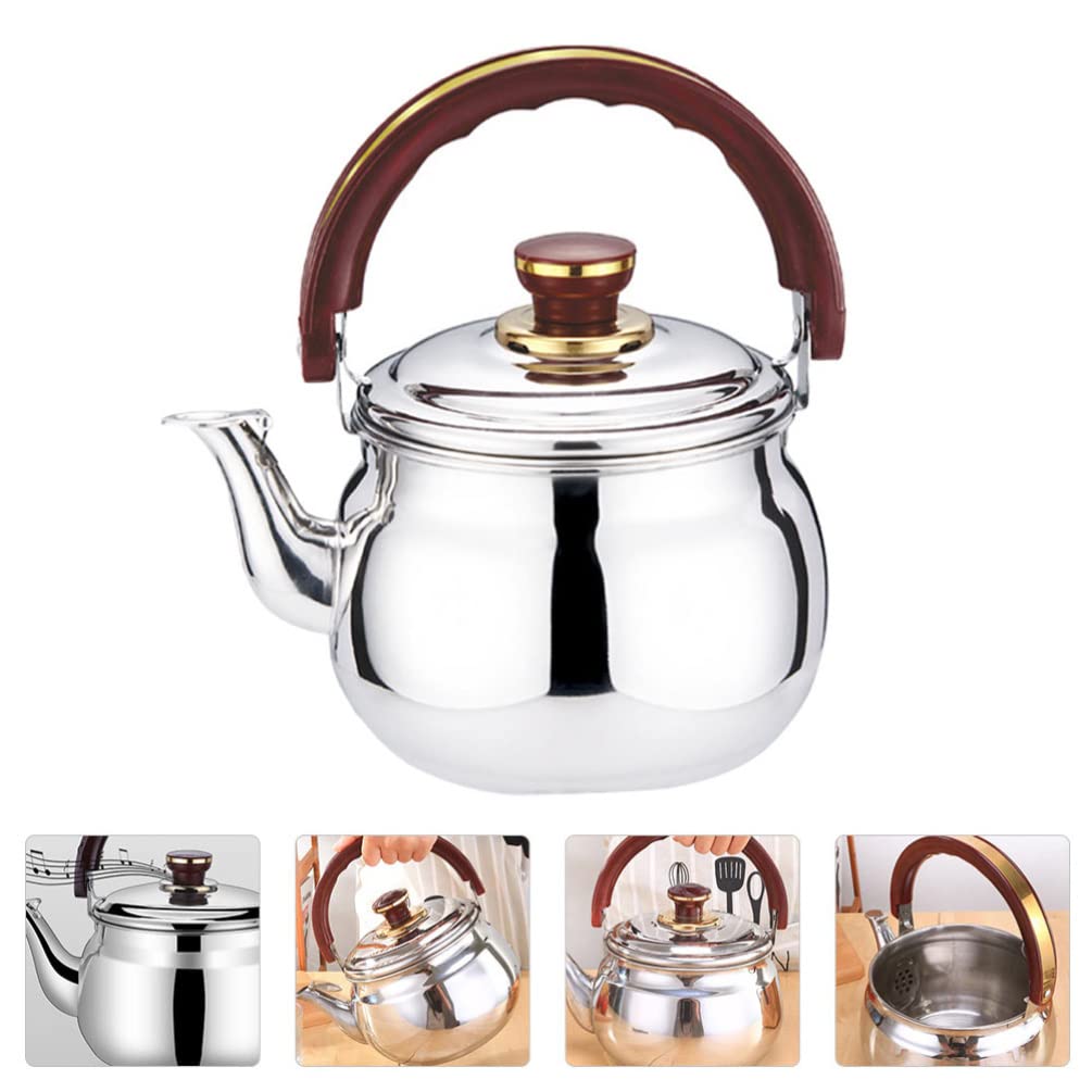 Wakauto Stainless Steel Whistling Tea Kettle - Ceramic Stovetop Teapot with Loud Whistle for Gas & Electric Stoves - Perfect for Home, Office & Outdoor Camping