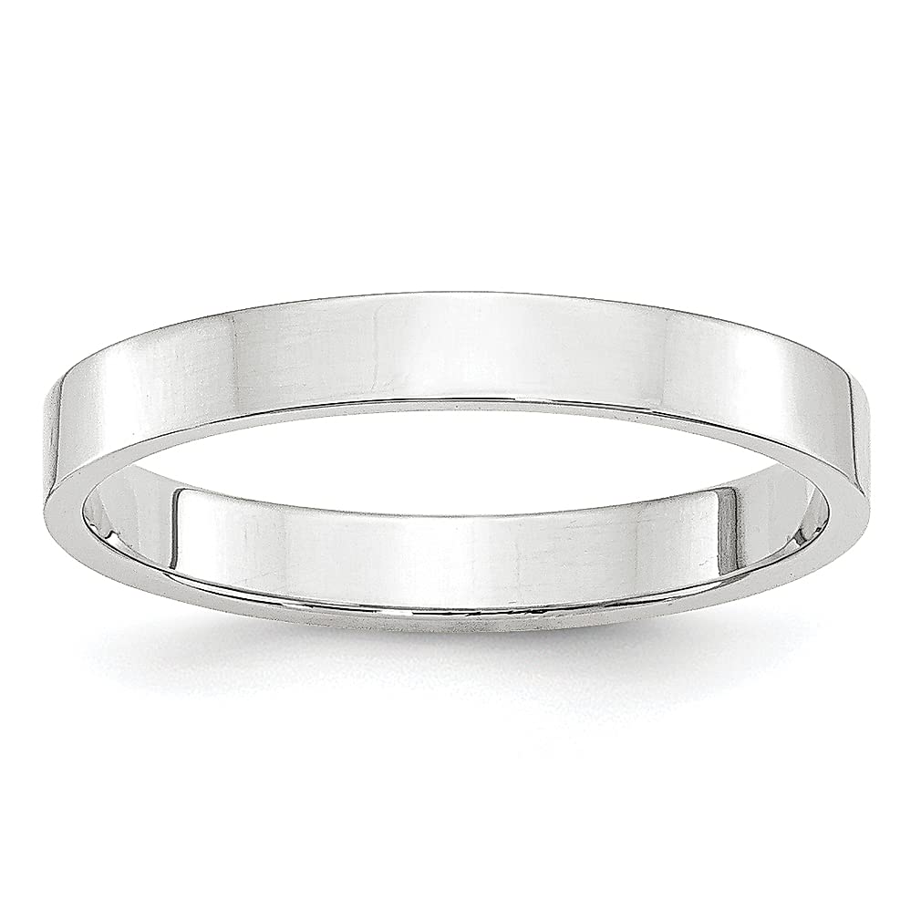 14K White Gold 3mm Lightweight Flat Wedding Band Ring for Men - Size 10 - Classic Minimalist Wedding Ring for Him, Grooms, Dads - Perfect Anniversary, Engagement & Gift Jewelry for Special Occasions