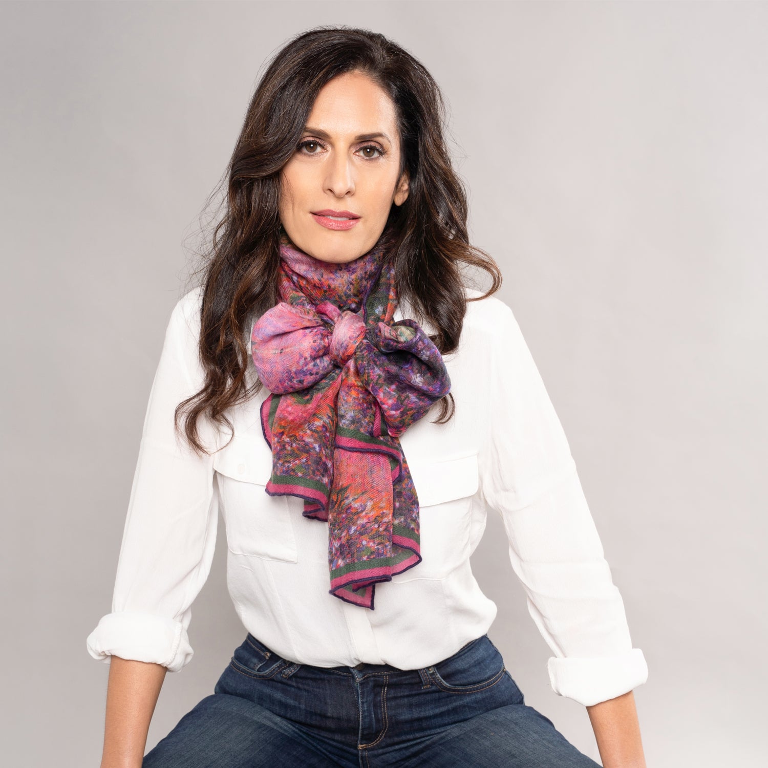 Blush Lillies Long Cashmere Scarf - Soft Luxury Winter Wrap for Women - Perfect for Cold Weather, Office, Travel & Gift Giving