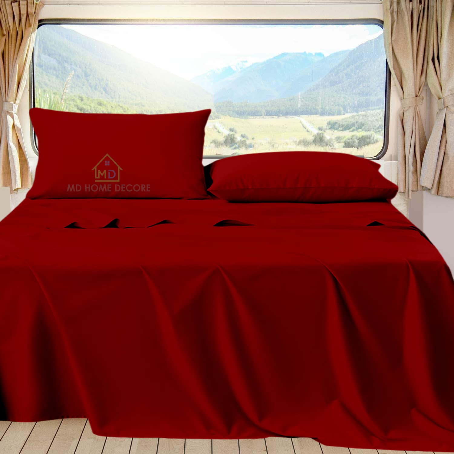 Luxury Microfiber RV King Sheets Set - 72x80 Inch Cooling Bedding with Pillowcases - Ultra Soft 1800 Thread Count for Campers & Trailers - Fits 12