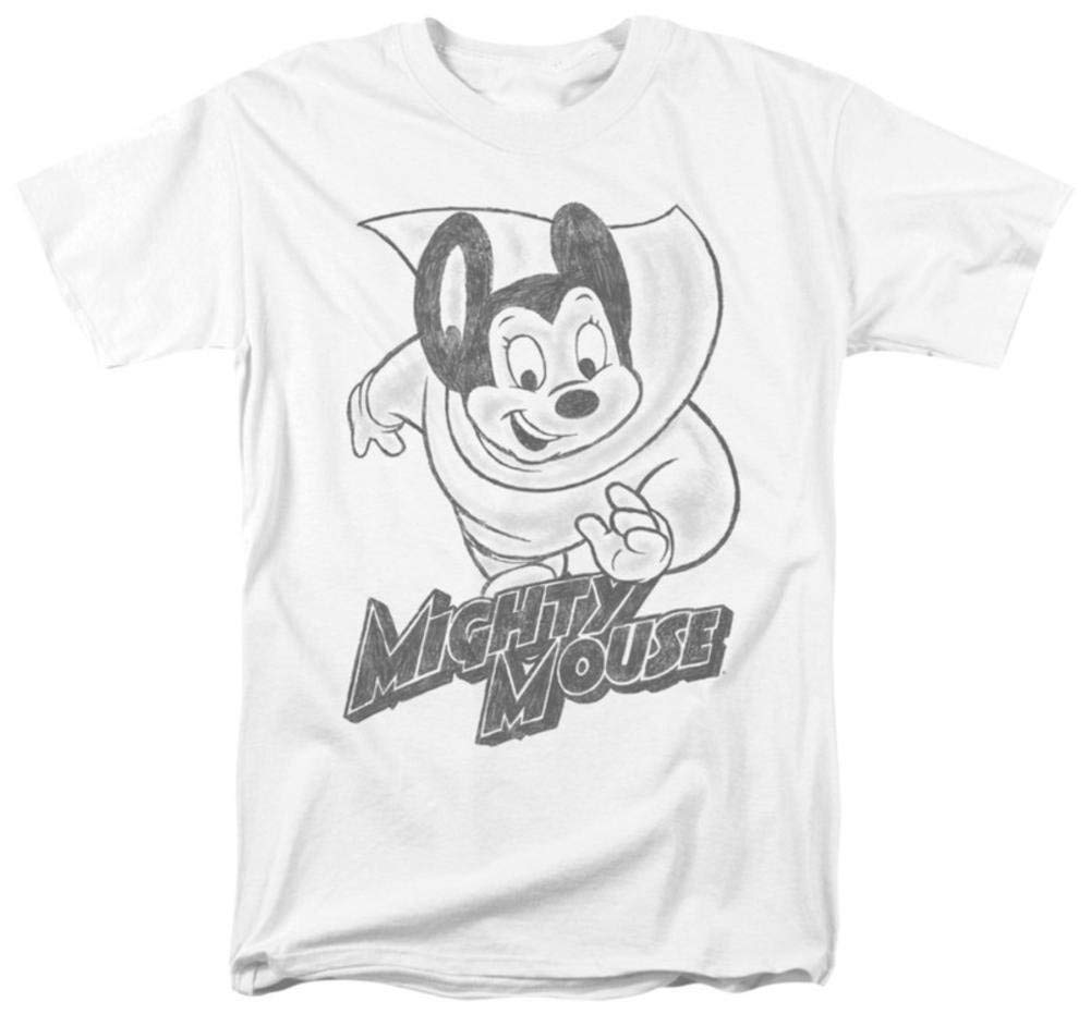 Mighty Mouse Mighty Sketch Graphic T-Shirt - XXXL Size for Men, Cool Cartoon Print Tee - Perfect for Casual Wear, Cosplay, and Comic Con Events