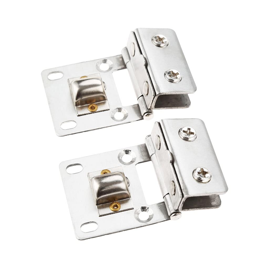 2Pcs Stainless Steel Wall Mount Cabinet Glass Door Pivot Hinges - Heavy Duty Clamps for Thick Glass Shower Doors & Cupboards | Perfect for Bathroom, Kitchen & Furniture Installation