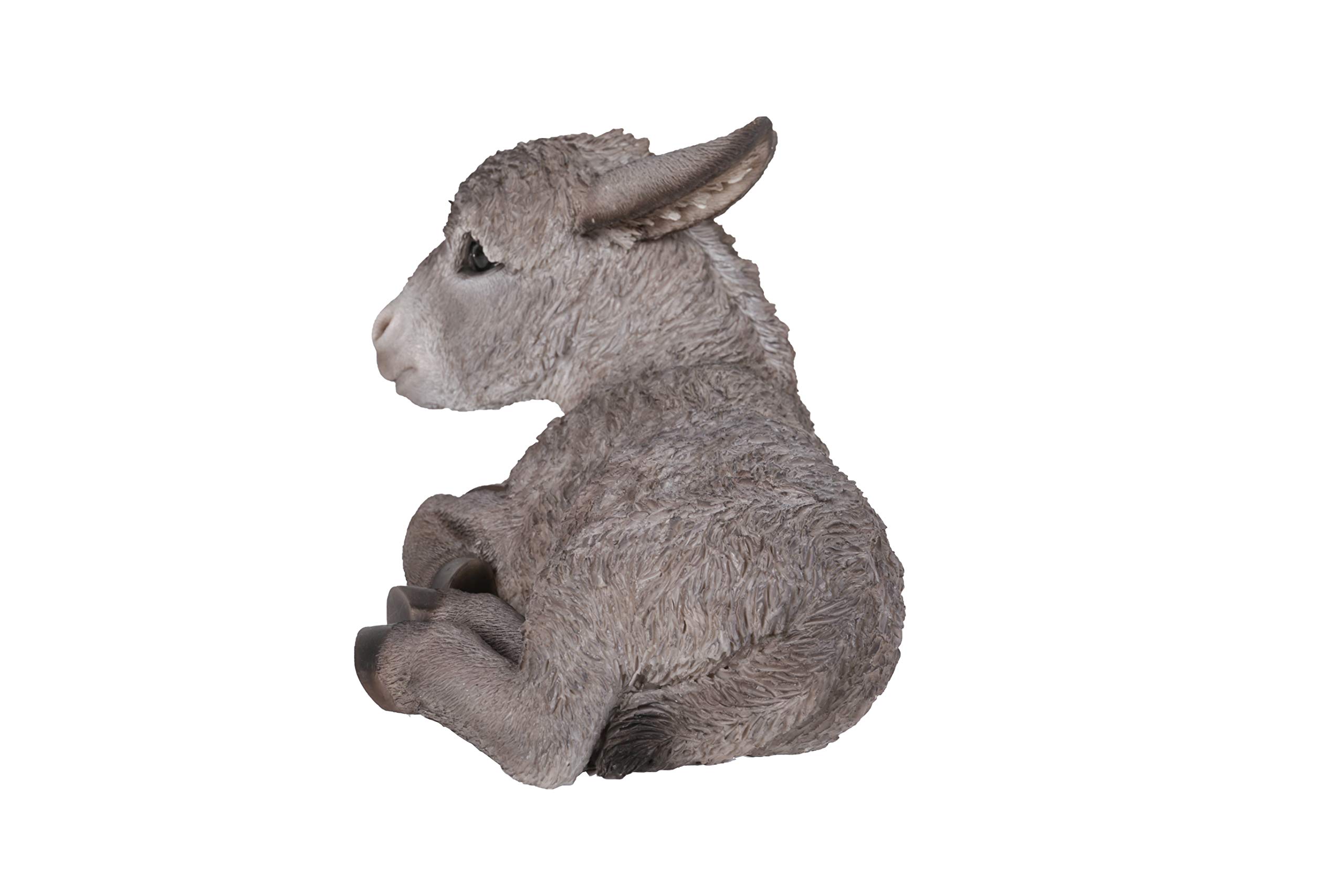 Medium Brown Donkey Foal Lying Down Statue - Perfect for Farmhouse Decor, Nursery Room, and Animal Lover Gifts