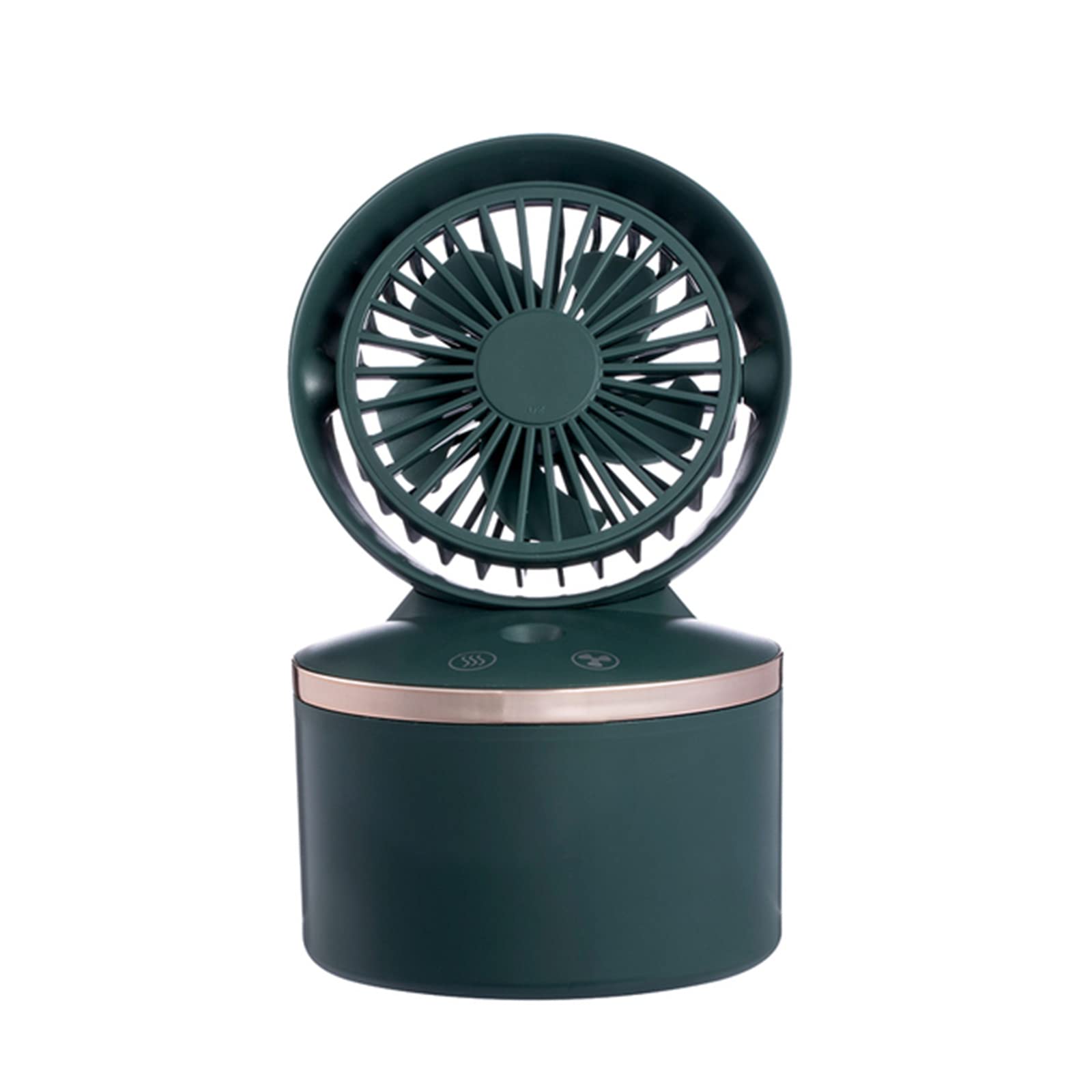 Portable USB Rechargeable Desktop Fan with Mist Cooling & Humidifier - White/Green | Personal Air Cooler for Home, Office, Travel & Outdoor Use