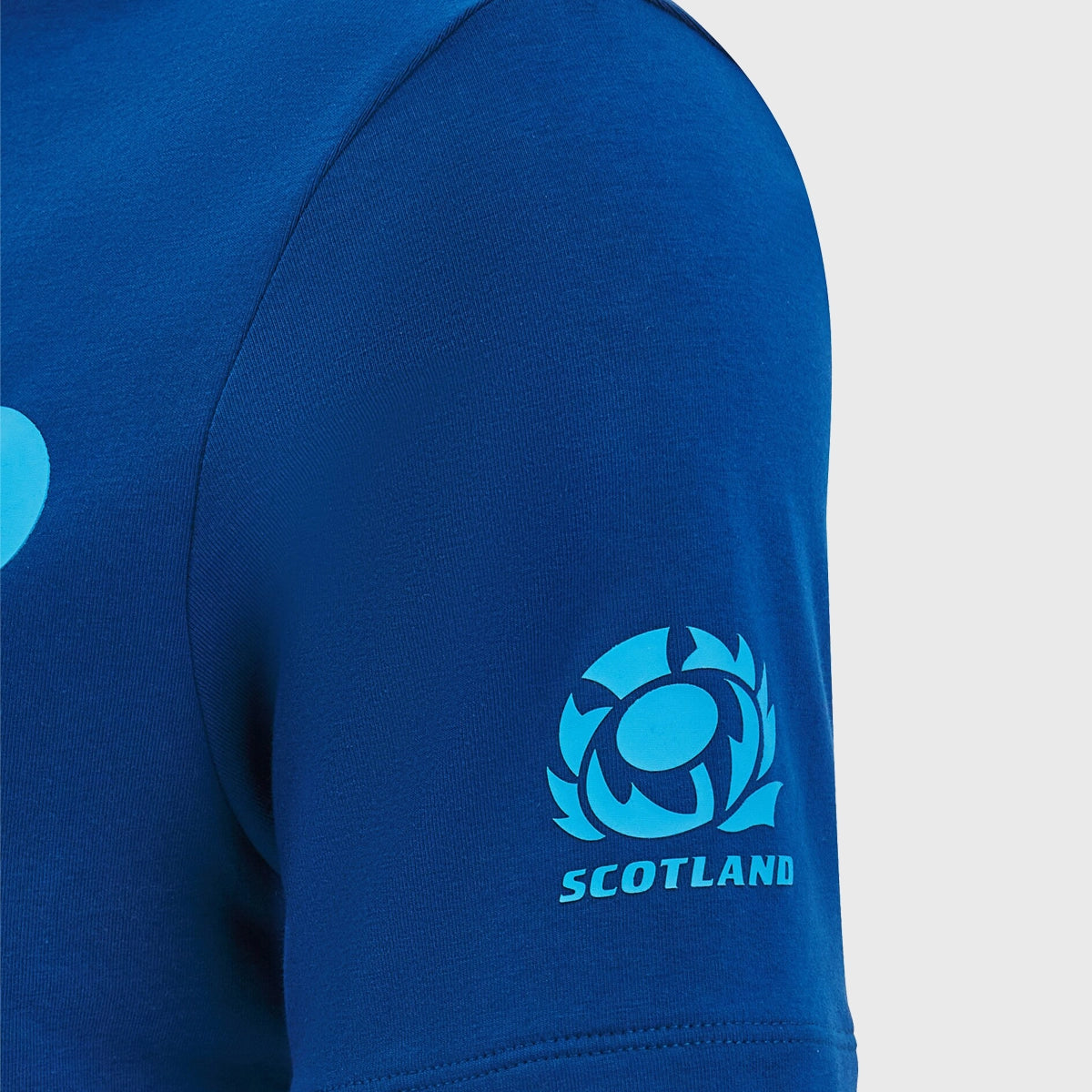 Scotland Rugby Women's Cotton T-Shirt - Macron Official Navy Blue Jersey Top for Casual Wear & Sports Fans