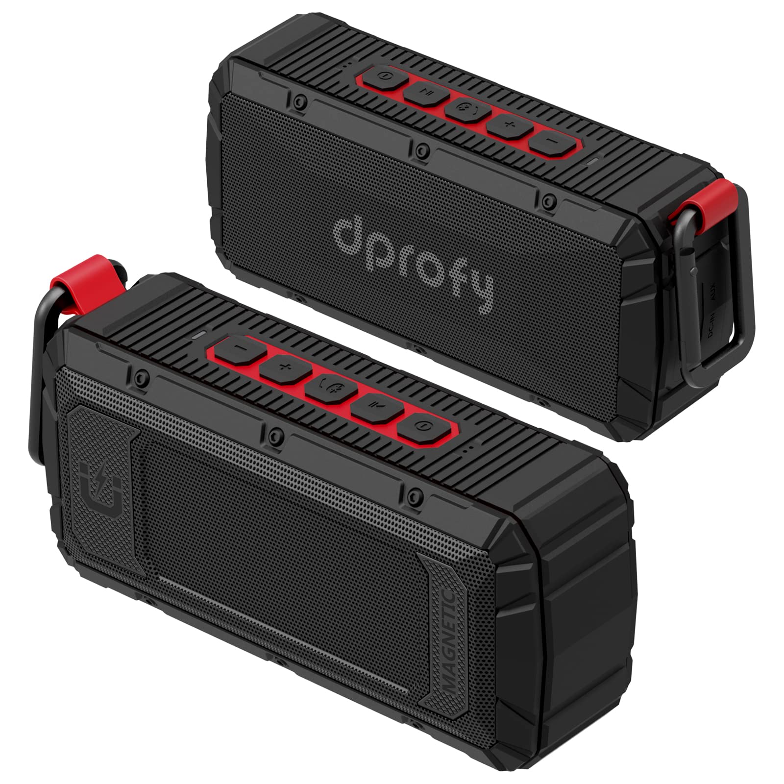Dprofy 2 Pack Magnetic Bluetooth Golf Speaker - Wireless Waterproof IPX6, Shockproof, 24H Playtime with TWS & SD Card | Portable Golf Cart Speaker for Outdoor Sports, Beach, Pool Party & Camping