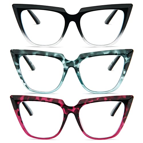 3pcs-black Clear/Tortoiseshell Blue/Tortoiseshell Pink