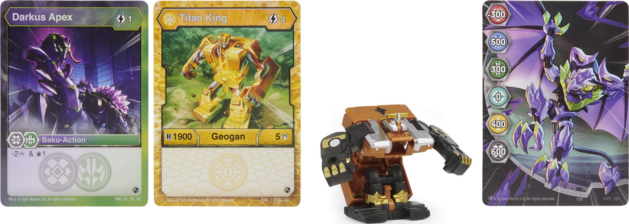 Bakugan Geogan Rising 2021 Aurelus Titan King Geogan Action Figure Toy with Trading Cards - Battle Game Collectible for Kids & Fans | Perfect for Play, Display & Trading Card Games