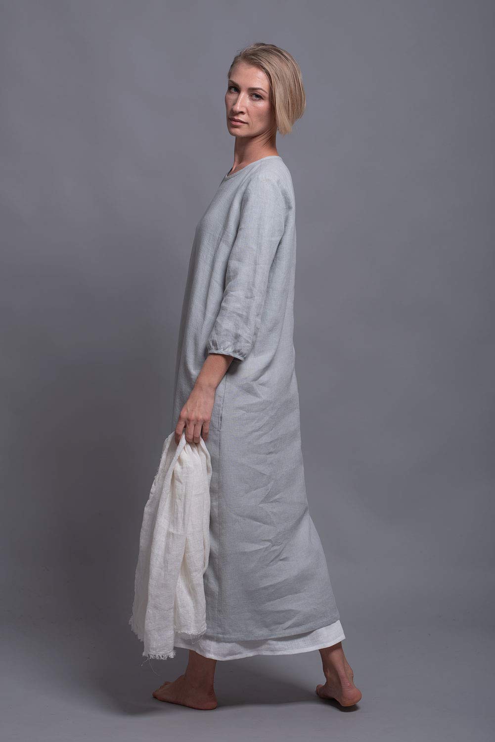 Stylish NIKA Women's Long Sleeve Maxi Dress with Pockets - Plus Size Linen Summer Dress in 31 Colors | Perfect for Beach Vacations, Date Nights & Casual Outings