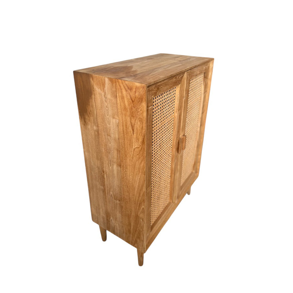 Modern Rattan Shoe Cabinet with 3-Tier Storage - Breathable Entryway Organizer for Shoes, Boots & Accessories | Perfect for Small Spaces, Apartments & Closet Organization