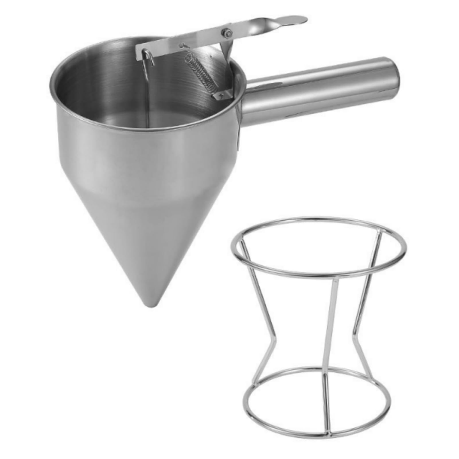 40 Oz Stainless Steel Pancake Batter Dispenser with Stand - 4 Caliber Funnel Cake Maker for Pancakes, Waffles, Muffins & Baked Goods | Perfect for Breakfast, Desserts & Commercial Kitchen Use