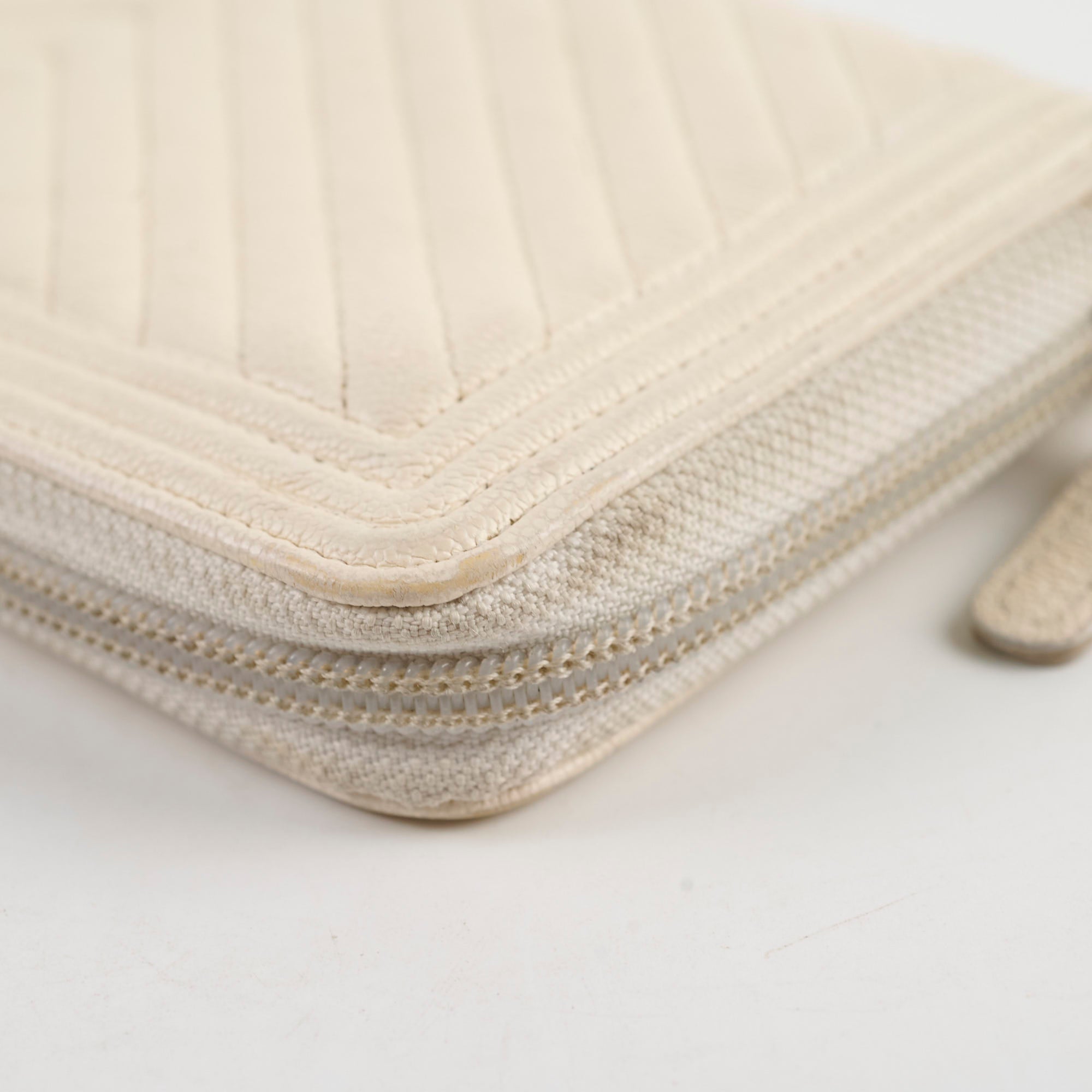 Chanel Chevron Boy Cream Long Wallet for Women | Luxury Designer Leather Wallet | Perfect for Everyday Use & Special Occasions