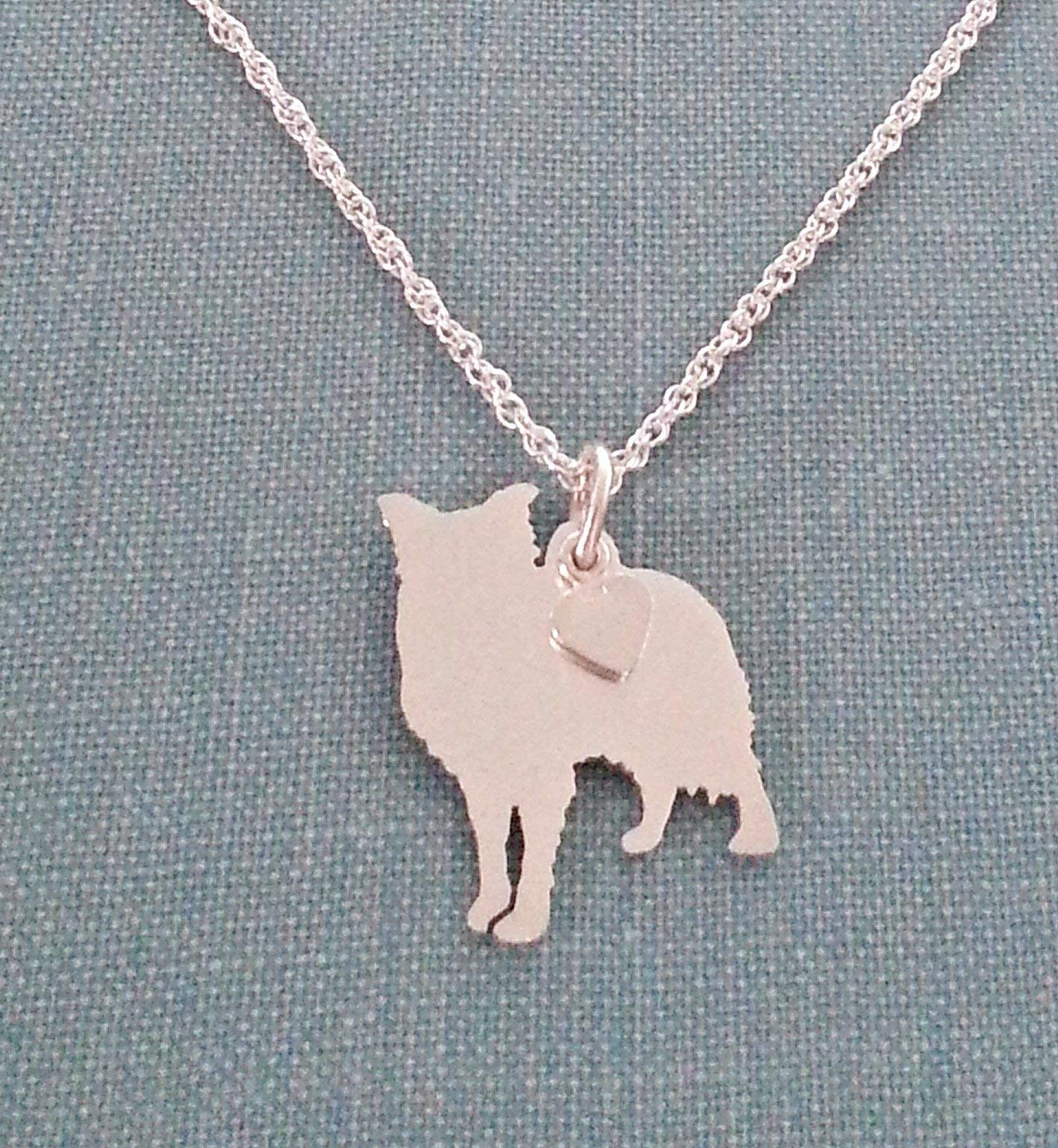 925 Sterling Silver Border Collie Dog Charm Necklace - Dainty Pet Lover Jewelry Gift for Women, Perfect for Dog Owners & Animal Lovers (Birthday, Anniversary, Valentine's Day)