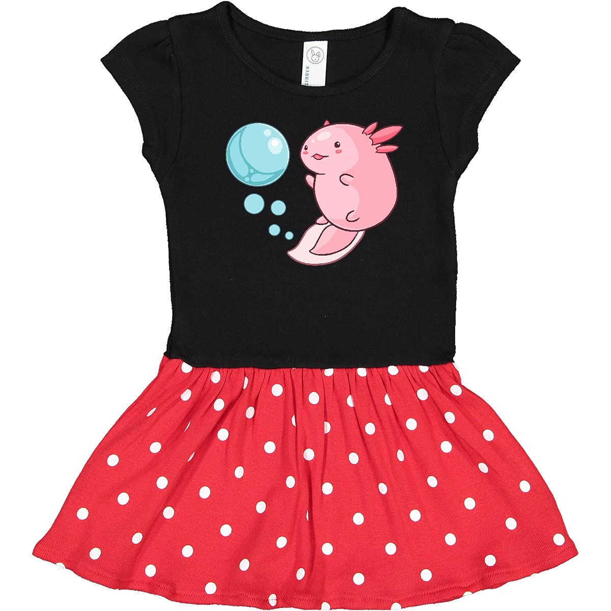 Cute Axolotl and Bubbles Heart Print Baby Dress - Adorable Infant Outfit for Photoshoots, Birthday Parties & Casual Wear