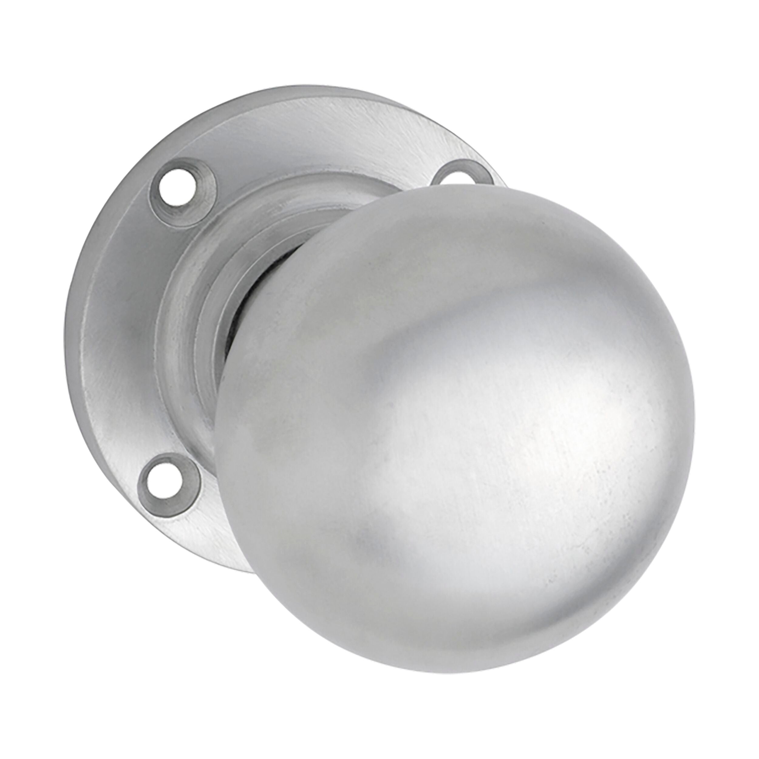Victorian Round Rose Door Knob Pair - Satin Chrome Finish - 54x65mm (DxP) - Perfect for Antique Home Decor & Vintage Interior Design