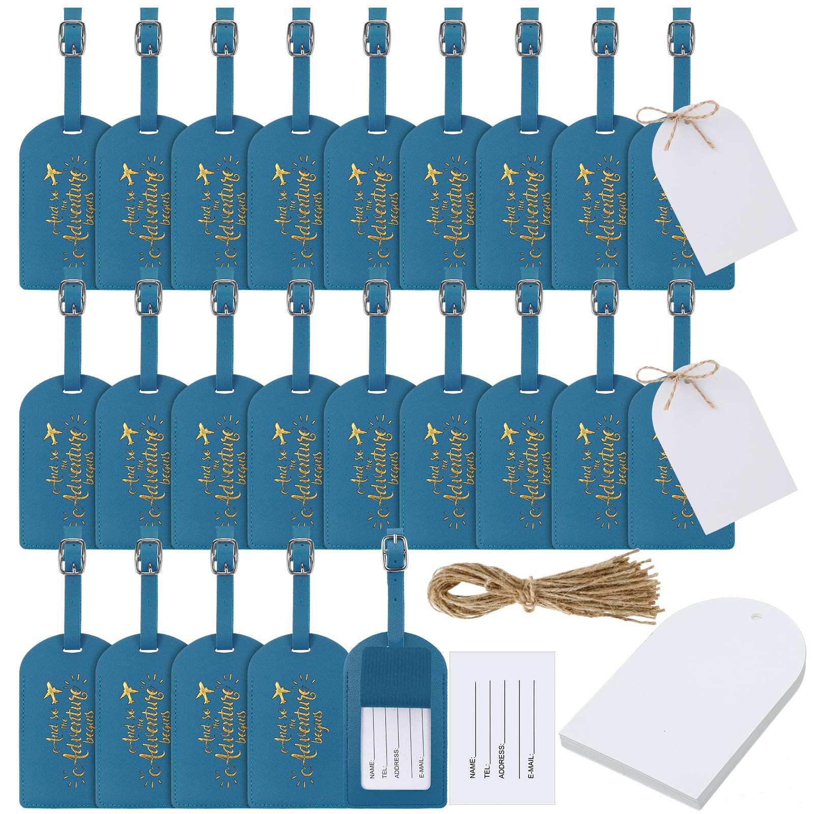 Amylove 24-Pack Bulk Luggage Tags - Durable Wedding Favors & Travel Accessories for Guests, Suitcases & Bridal Gifts | Perfect for Destination Weddings, Honeymoons & Group Travel Adventures