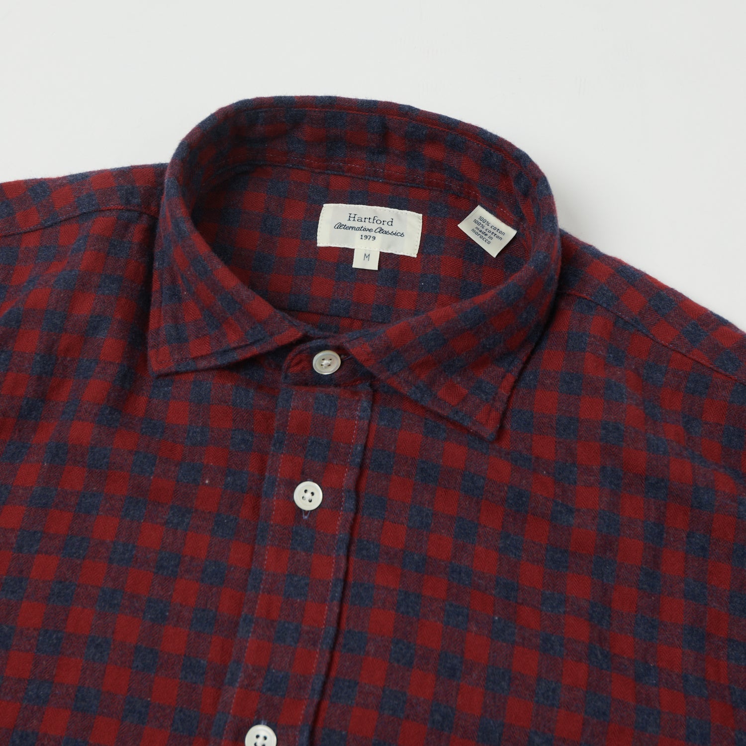 Hartford AY11018 Paul Shirt - Men's Classic Red Gingham Checkered Button Down Shirt for Casual Wear, Office & Date Night Outfits
