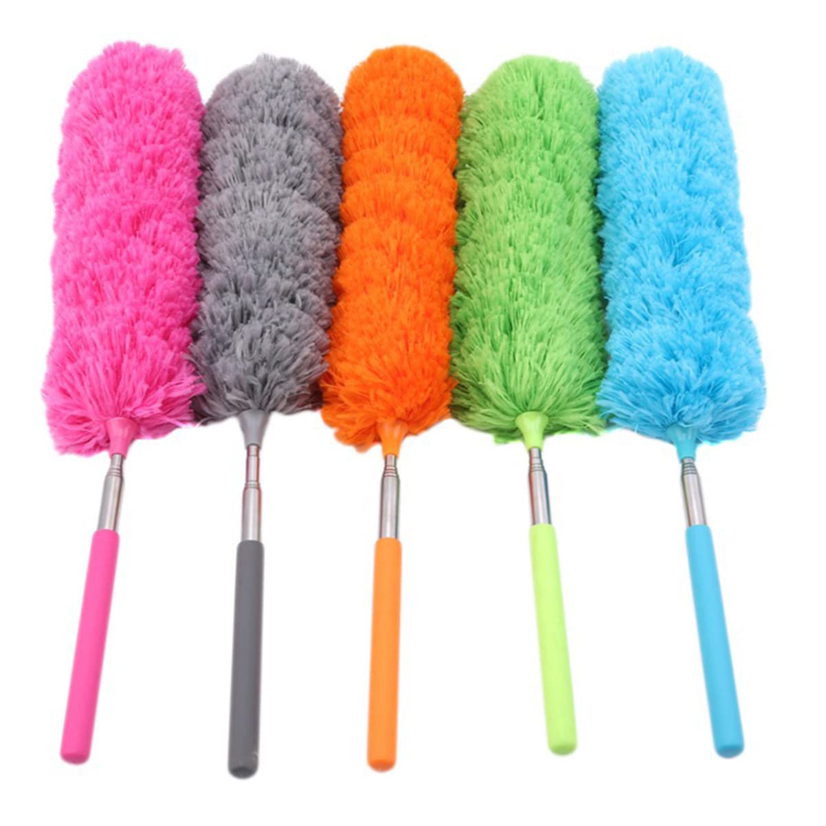 iplusmile 5-Pack Extendable Microfiber Dusting Kit - Washable Car Duster, Computer Cleaner & Air Conditioner Duster for Home, Office & Vehicle Cleaning - Perfect for Hard-to-Reach Surfaces & Delicate Electronics