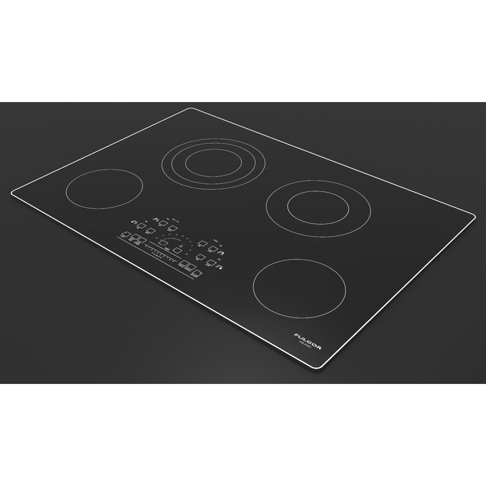 Fulgor Milano 30-Inch 600 Series 4-Burner Electric Cooktop with Glass Ceramic Surface - Stainless Steel (F6RT30S2) | Perfect for Modern Kitchens, Home Cooking & Professional Chefs