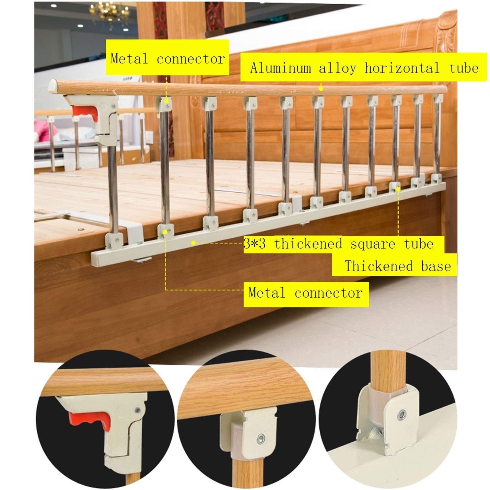 Sturdy Foldable Bed Rails for Adults - Portable Anti-Fall Bed Guardrail with Assist Handle | Safety Bed Rail for Elderly & Handicap | Perfect for Home Care, Hospitals & Mobility Assistance