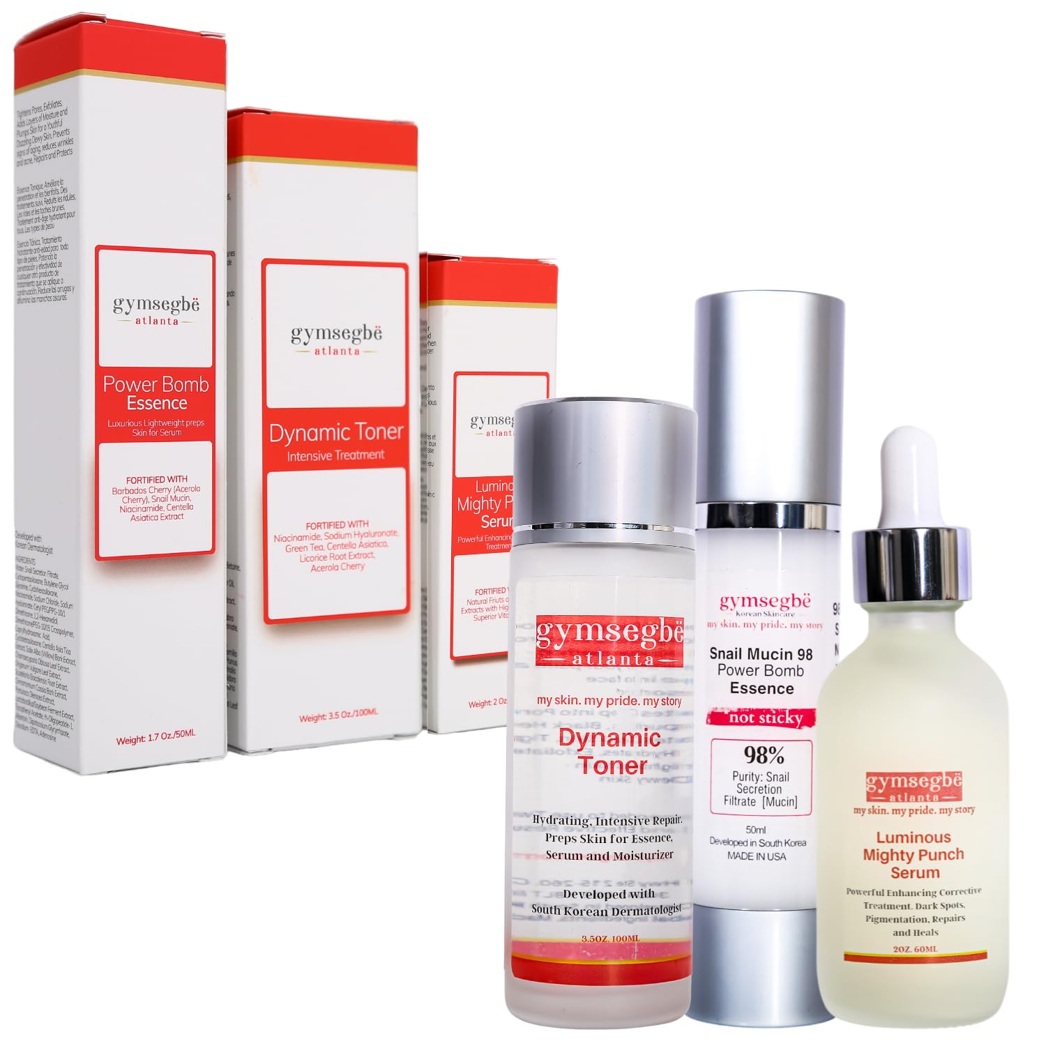 Korean Skin Care Set - Hydrating Toner, Snail Mucin Essence & Anti-Aging Serum for Glass Skin | Firming Facial Kit | Perfect Gift for Skincare Lovers | Daily Hydration & Anti-Wrinkle Routine